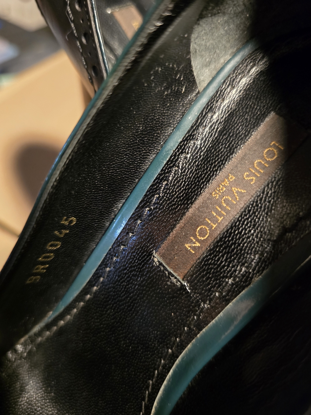 Louis Vuitton Black Leather Women's Heels with Decorative Brogue - Picture 2 of 3